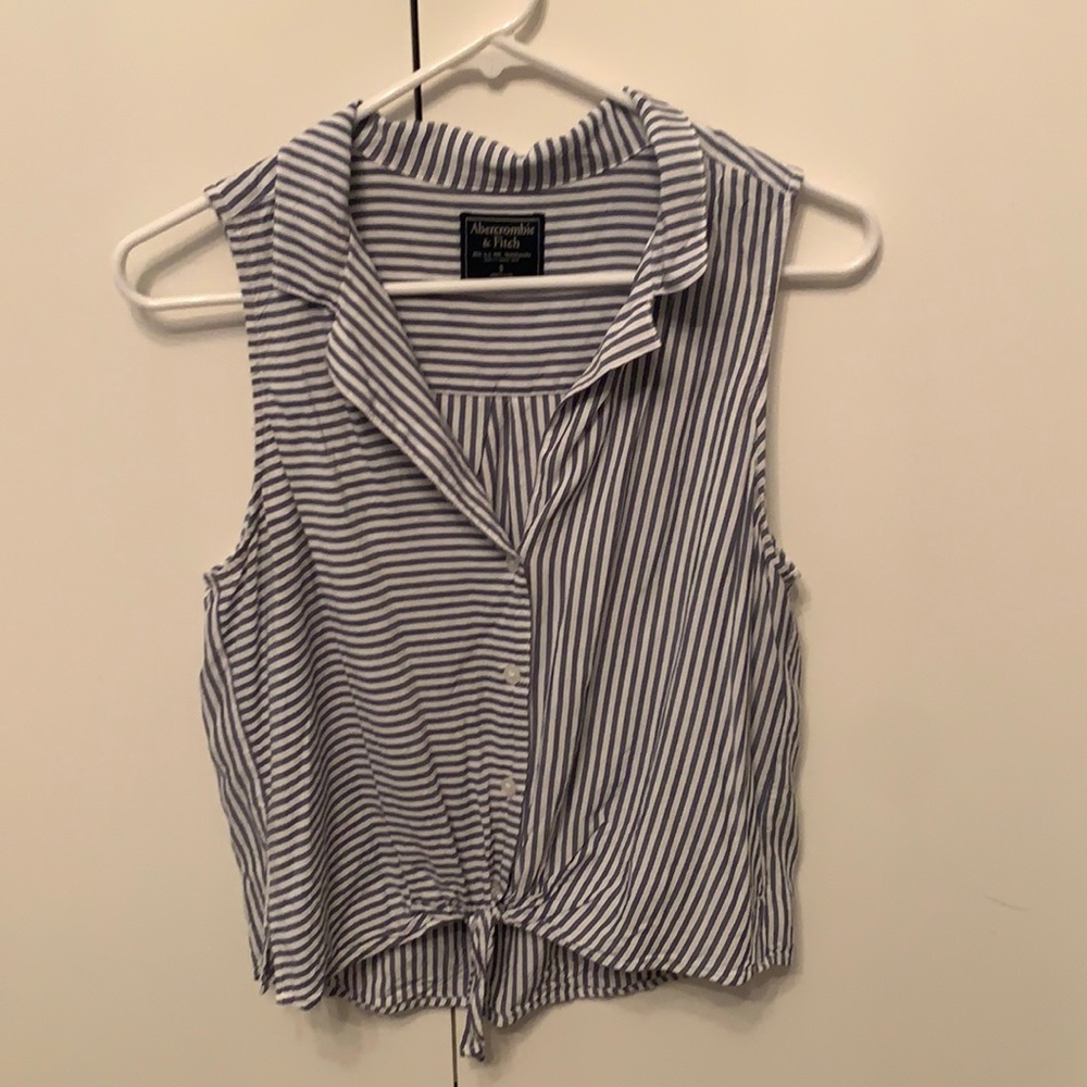 Small Abercrombie and Fitch blue and white tank